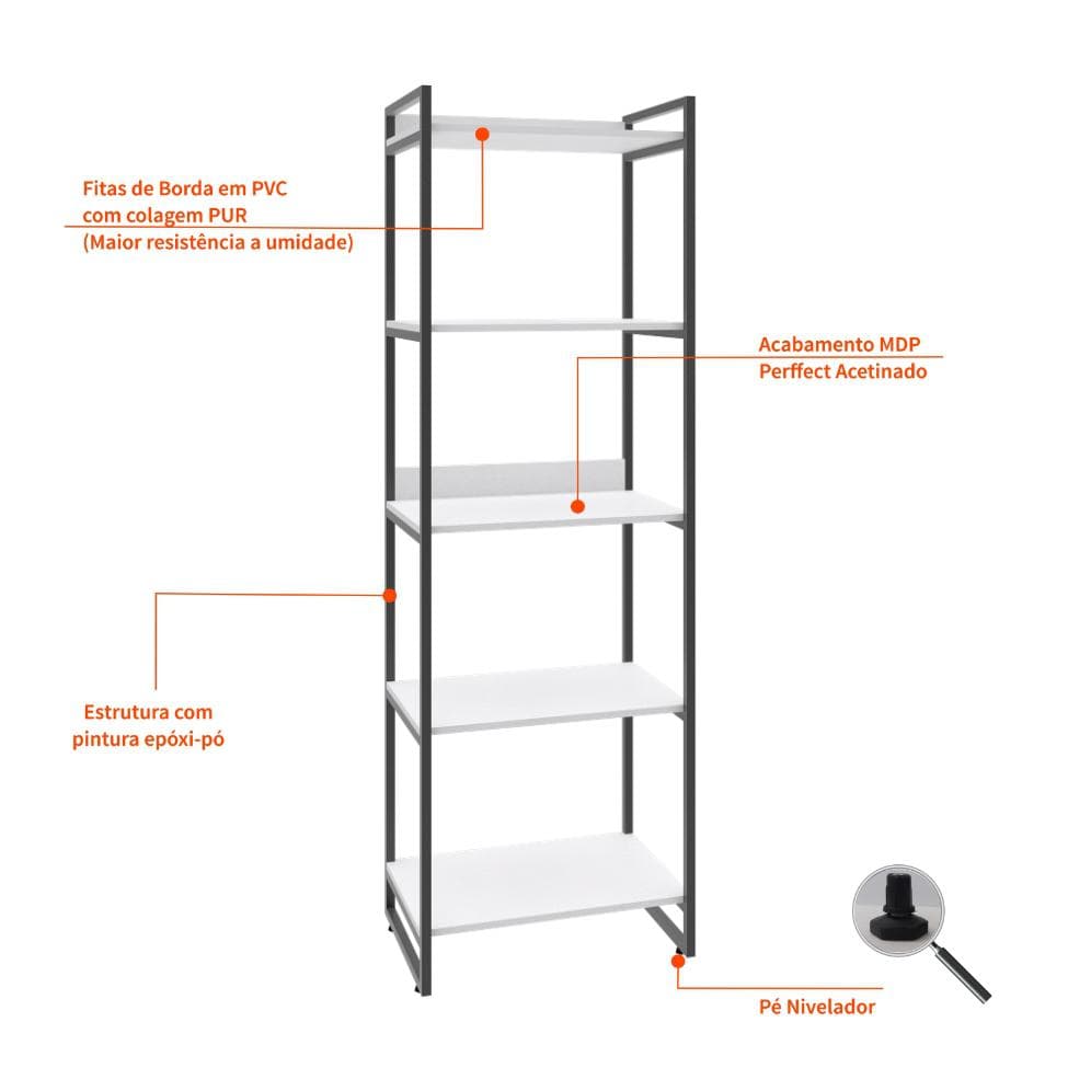 Estante Kuadra III Branca 60 cm