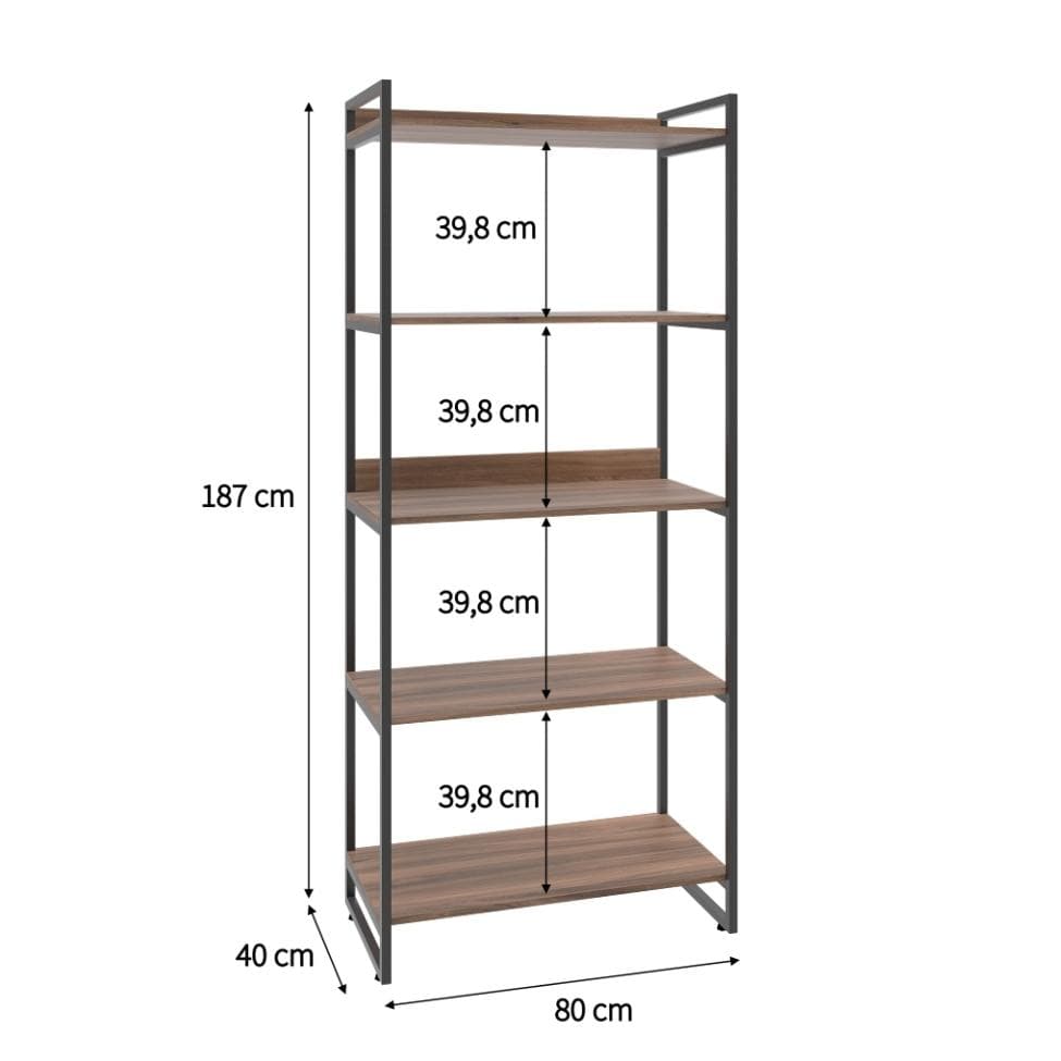 Estante Kuadra III Nogal 80 cm