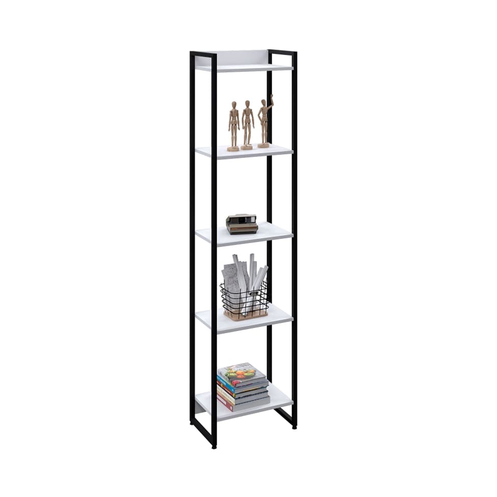 Estante Studio Branca e Preta 187 cm