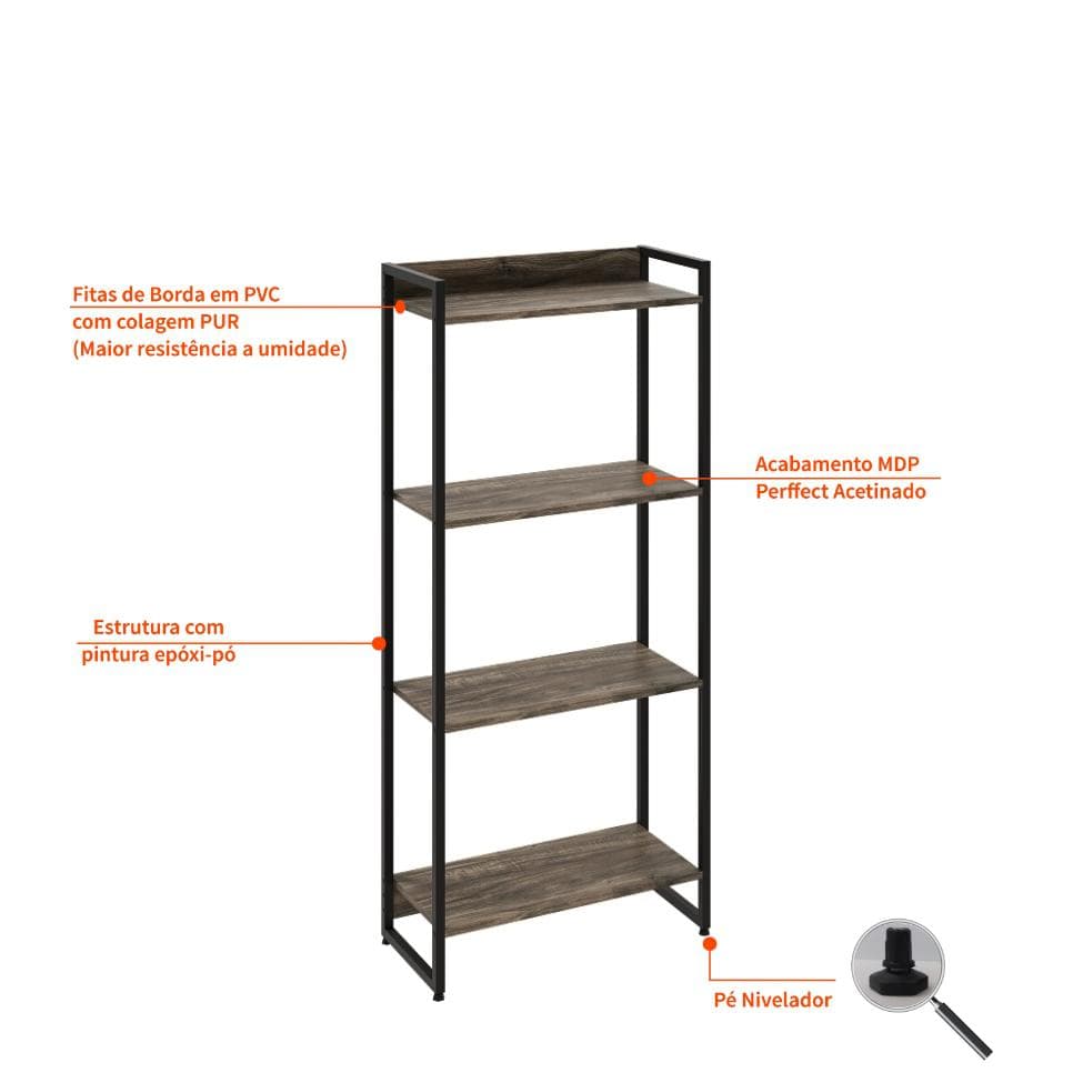Estante Studio II Marrom Escuro 60 cm