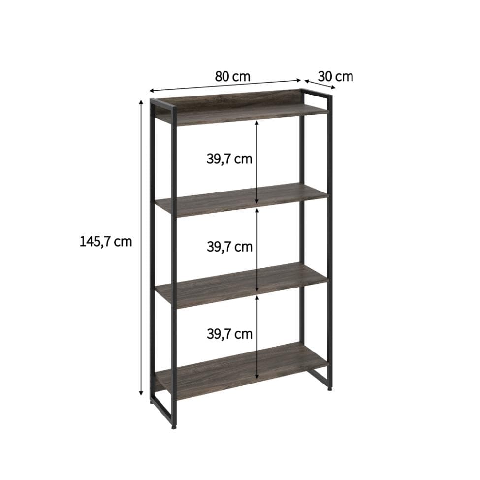 Estante Studio II Marrom Escuro 80 cm