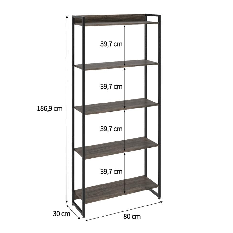 Estante Studio III Marrom Escuro 80 cm