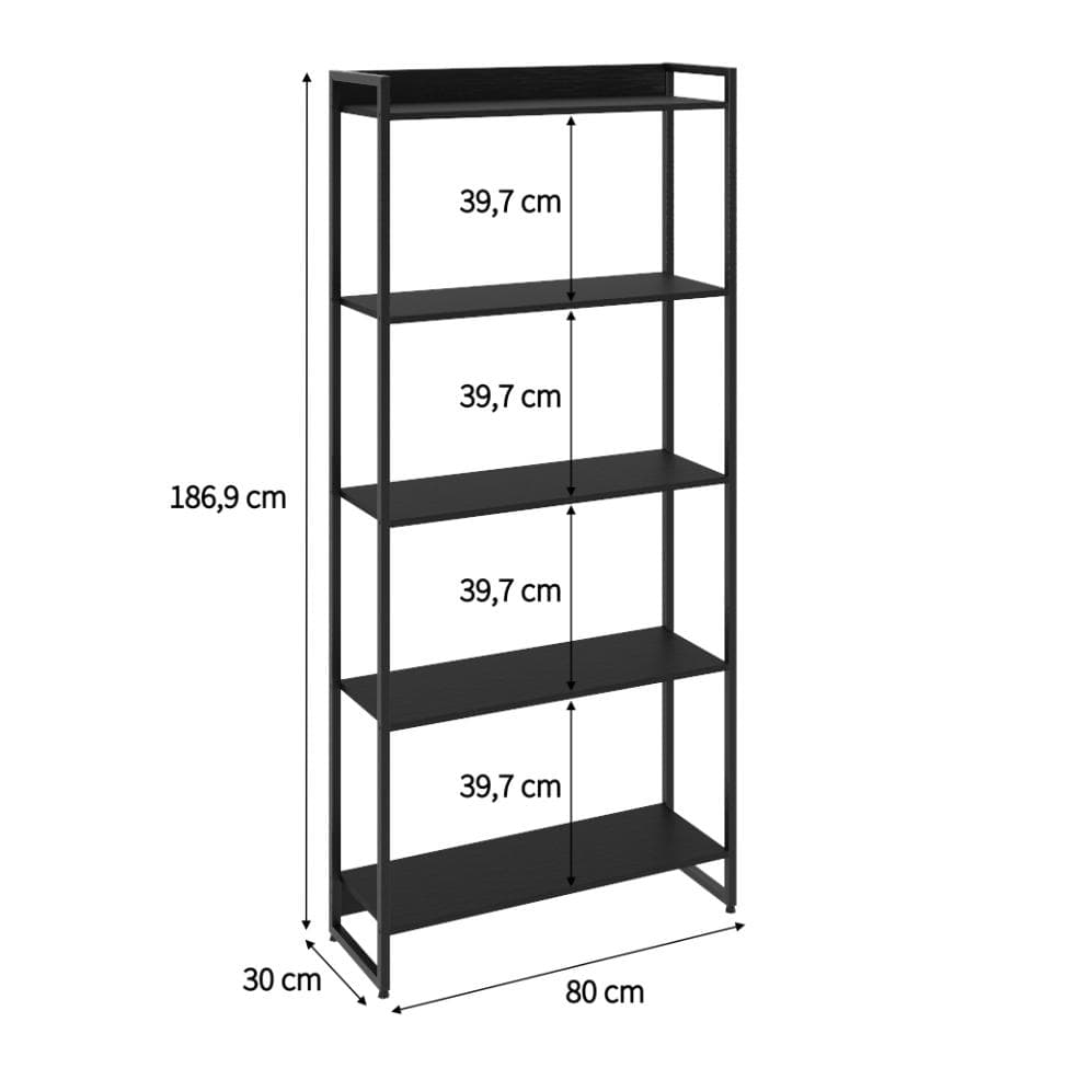 Estante Studio III Preta 80 cm