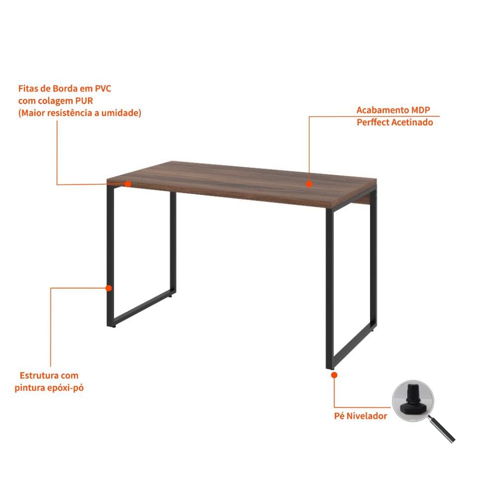 Mesa de Escritório Kuadra Nogal 120 cm