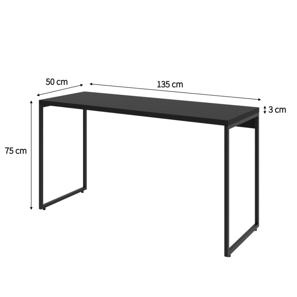 Mesa de Escritório Studio Preta 135 cm