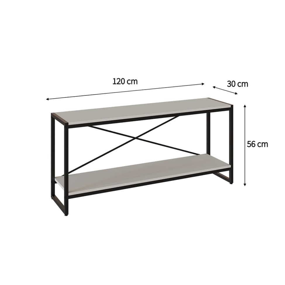 Rack Studio Branco e Preto 120 cm
