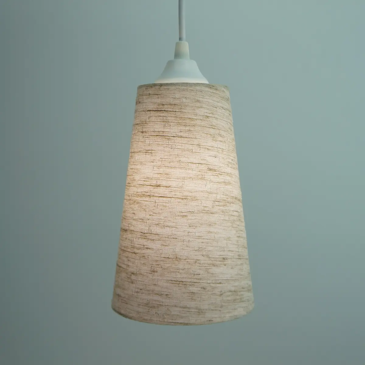 Luminária Pendente Tecido Linho Bege