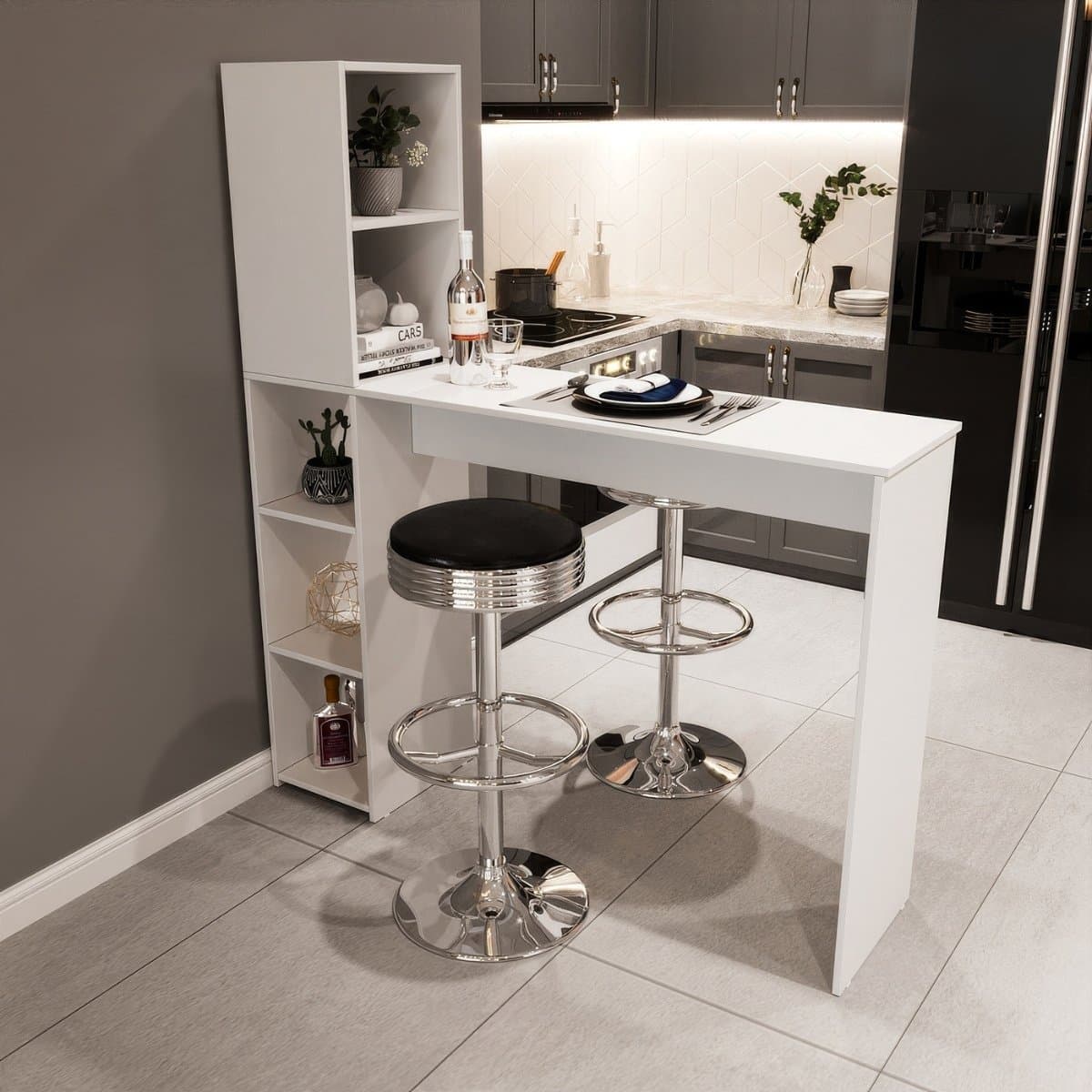 Bancada Gourmet 5 Nichos Ville Branco