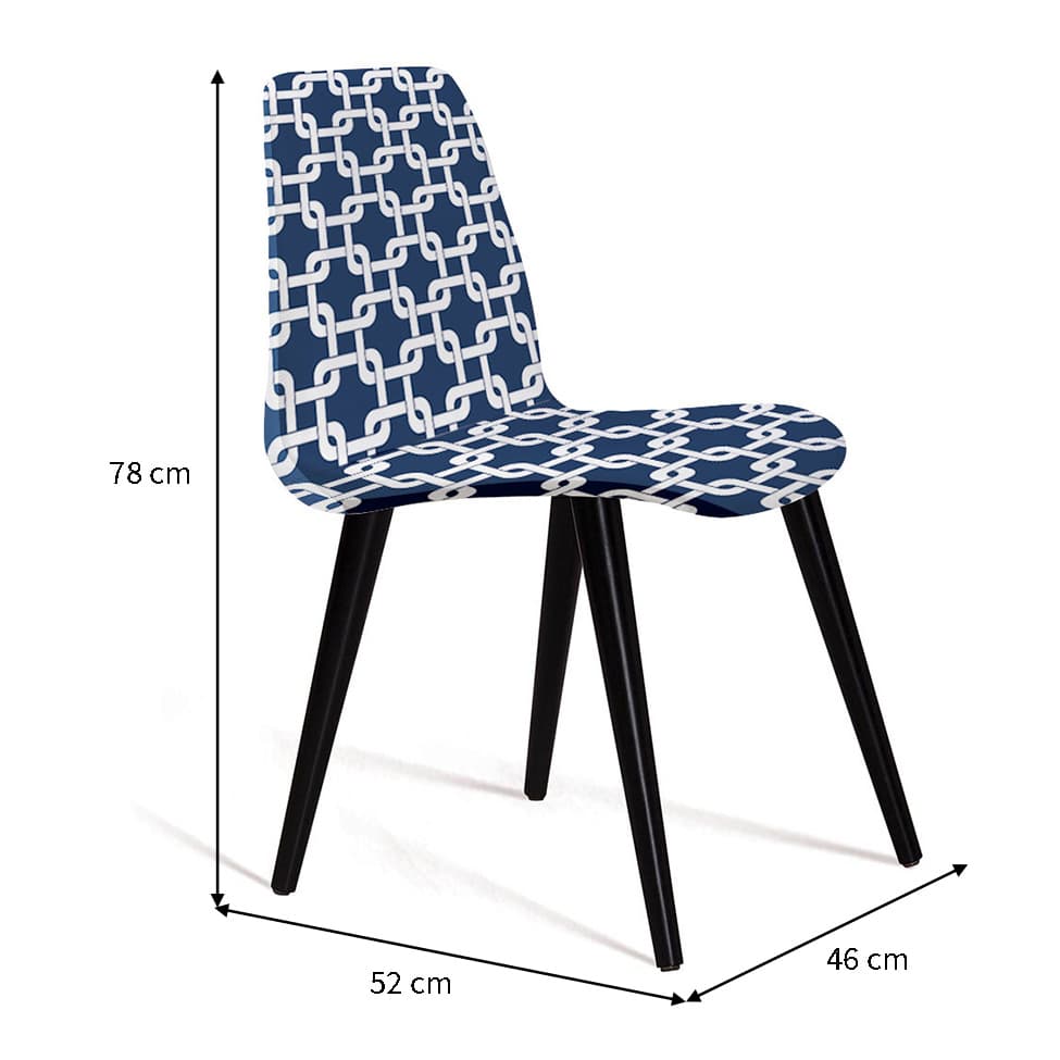 Cadeira de Jantar Eames Palito Azul e Branco