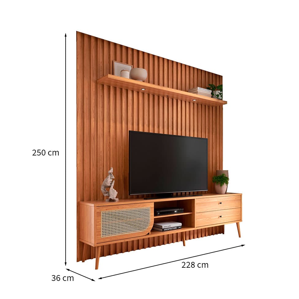 Painel com Rack Loren 1 PT 2 GV Freijo
