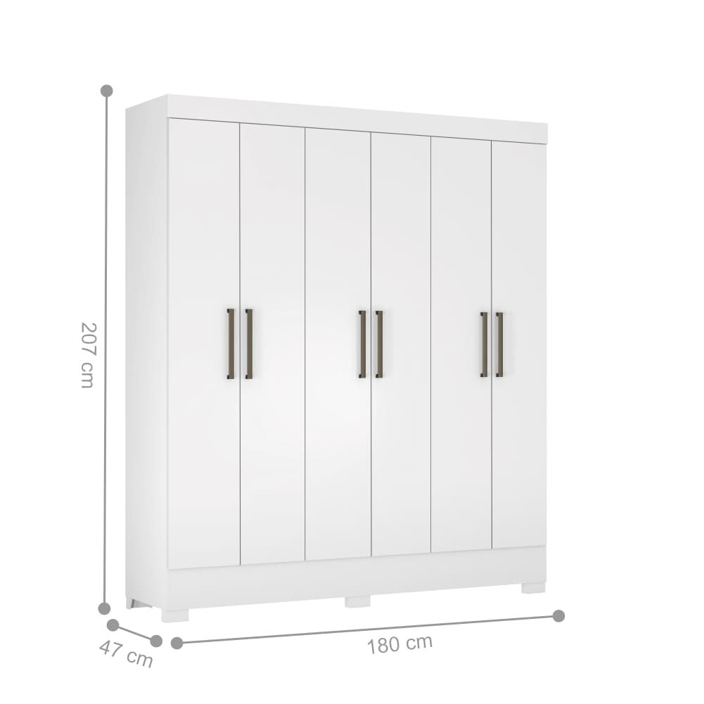 Guarda Roupa 6 Portas Virgina Branco