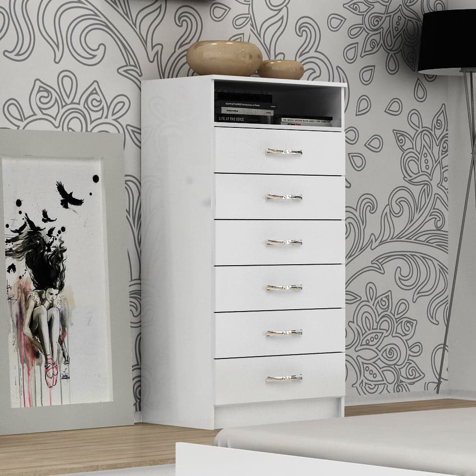 Cômoda Atlas 6 Gavetas Branca