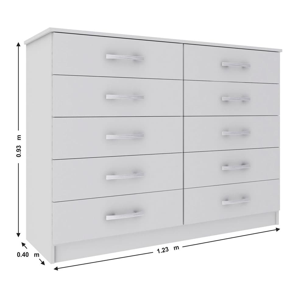 Cômoda Austin 10 Gavetas Branco
