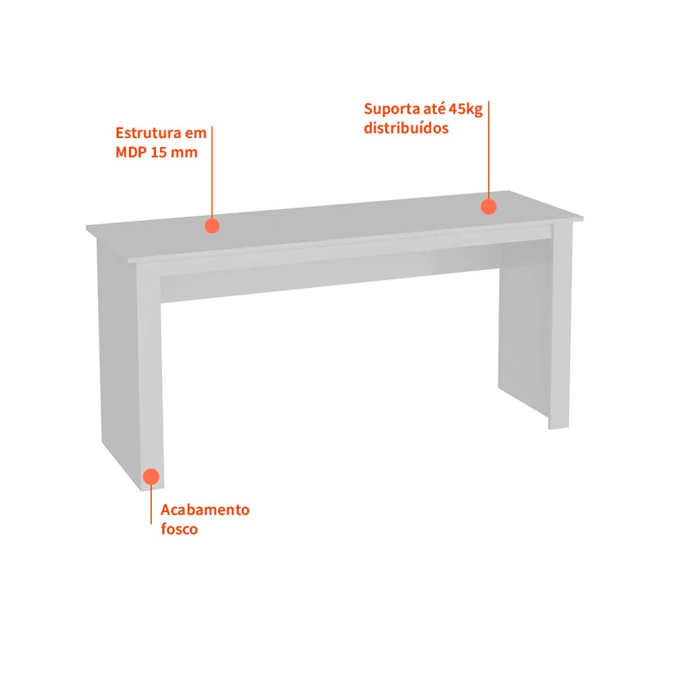 Mesa de Escritório Badesh Branca