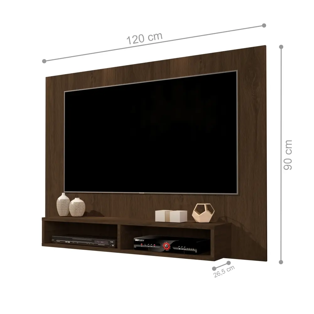 Painel para TV Adhara com Frisos Cedro