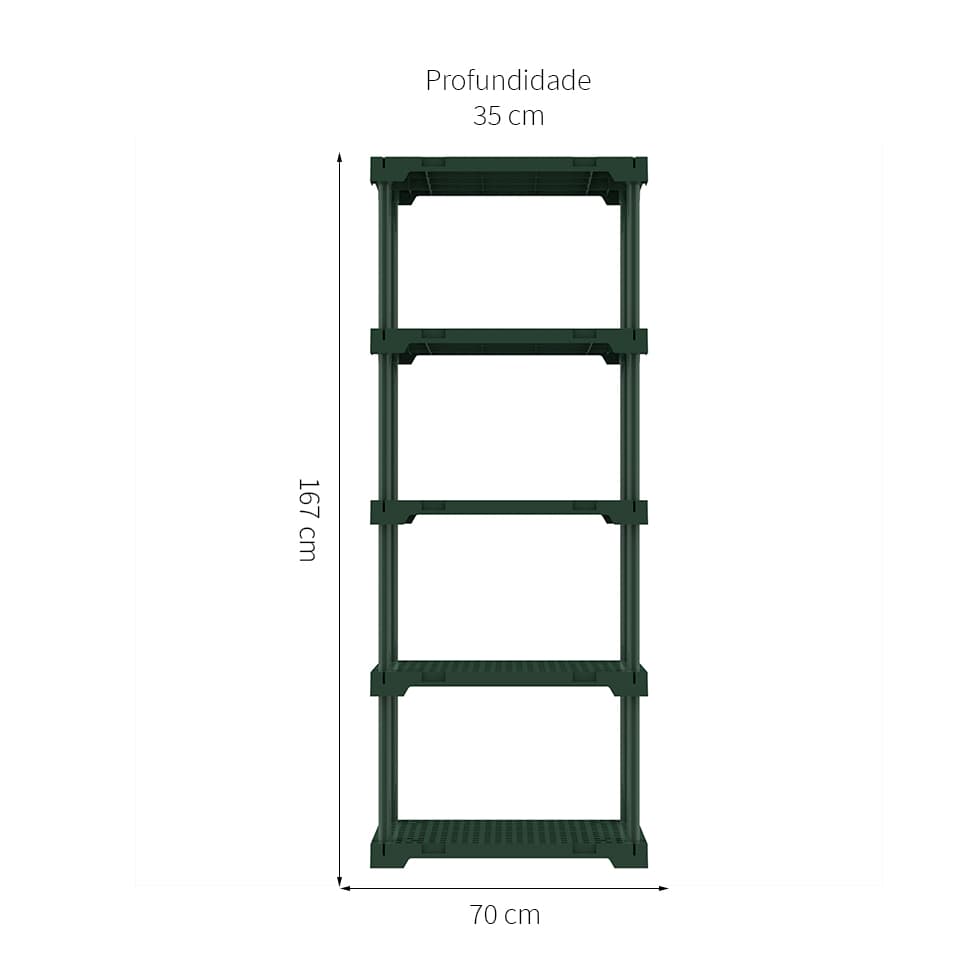 Estante Poly Verde Alecrim (167x70 cm)