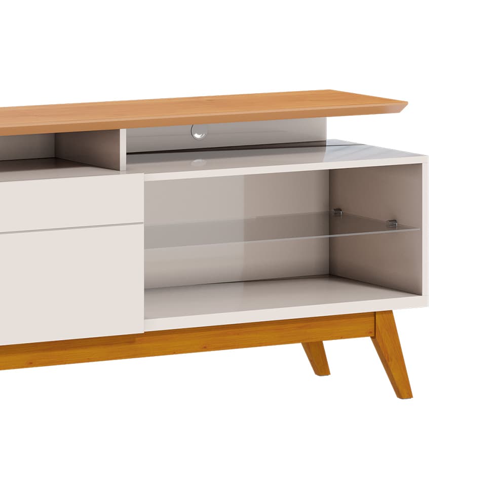 Rack Classic II Off White e Nature 64x146 cm