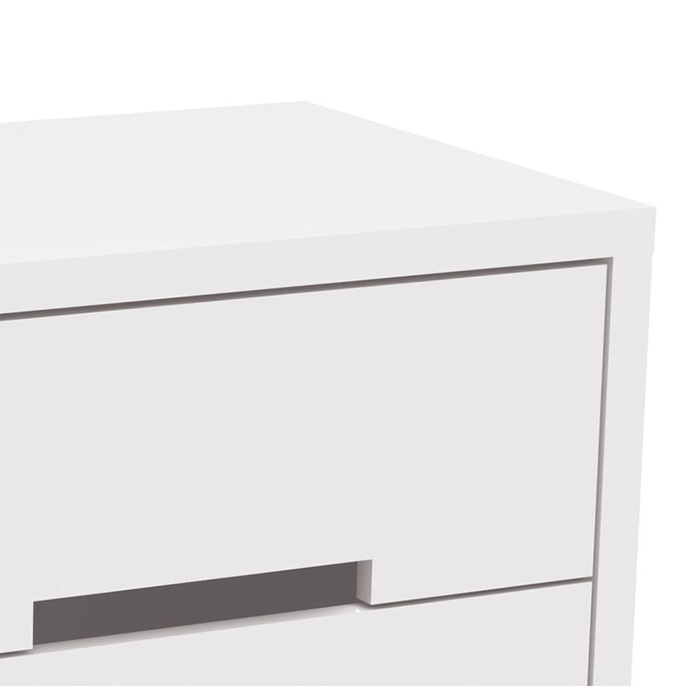 Mesa de Cabeceira S 2 Gavetas Branca