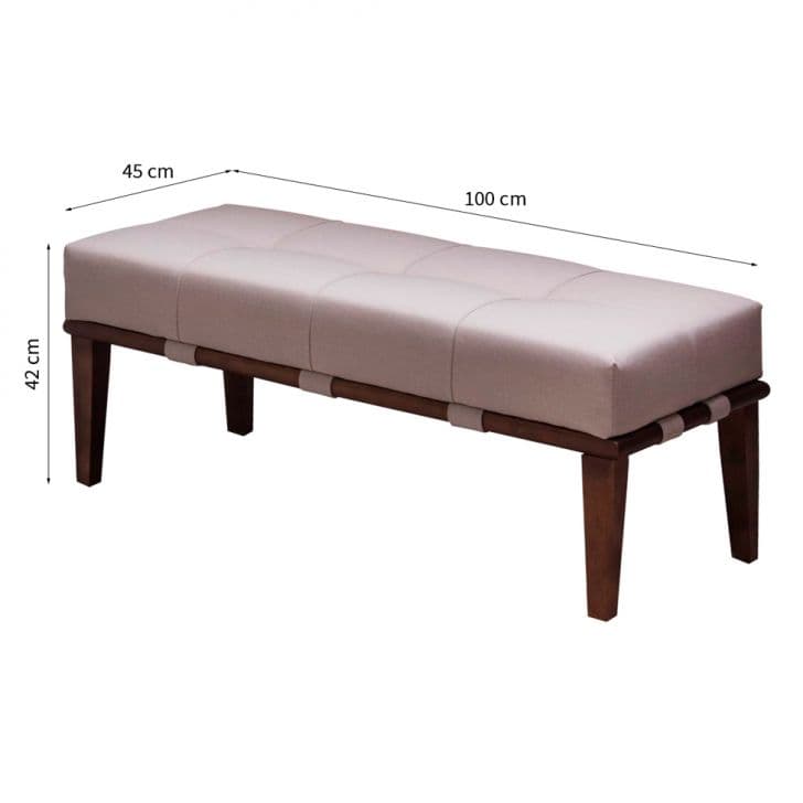 [OUTLET] Banco Lívia Bege 100 cm