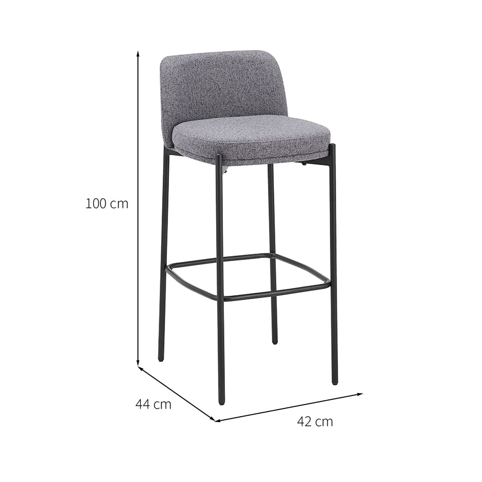 Conjunto com 2 Banquetas Fany Cinza Escuro