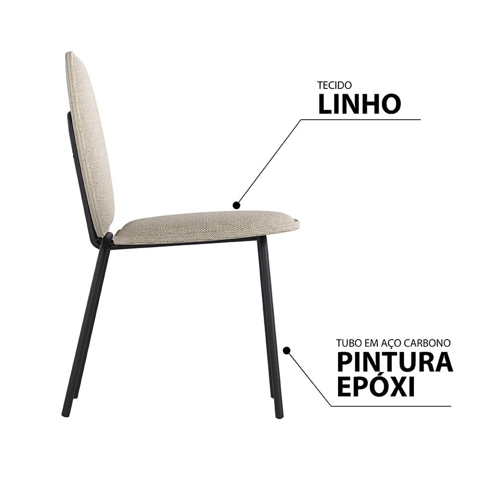 Conjunto com 2 Cadeiras Lollipop Bege e Preto