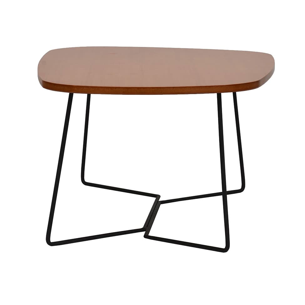 Mesa de Centro Oval Gemma Amêndoa e Preta