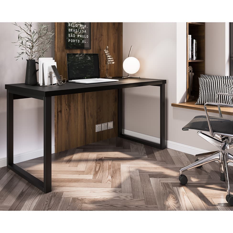 Mesa de Escritório Miguel Preta 150 cm