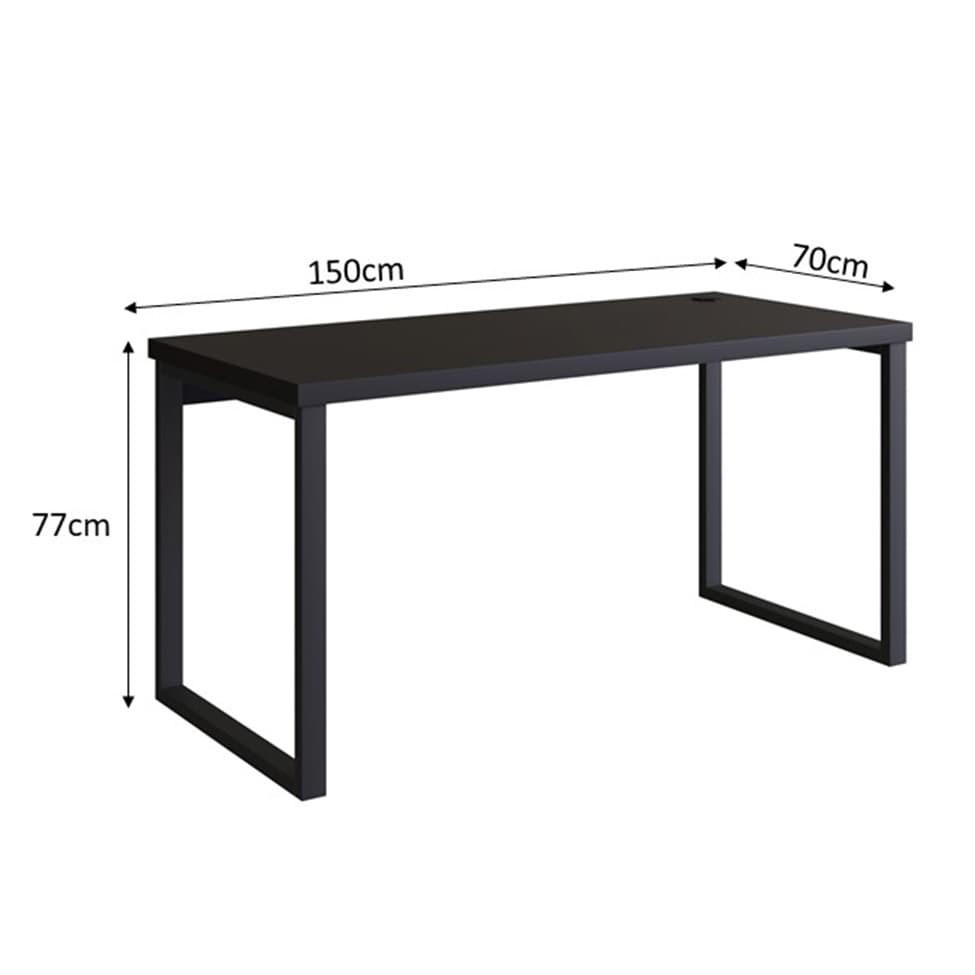 Mesa de Escritório Miguel Preta 150 cm
