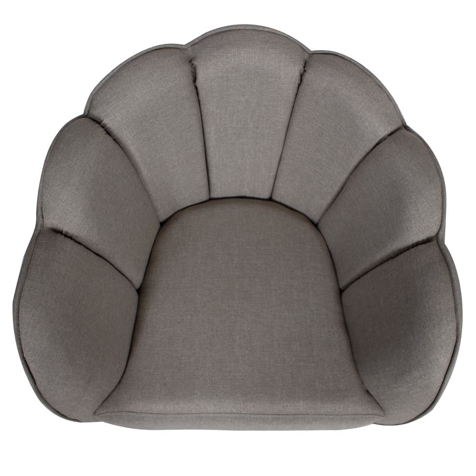 Poltrona Ariel Linho Fendi e Dourada
