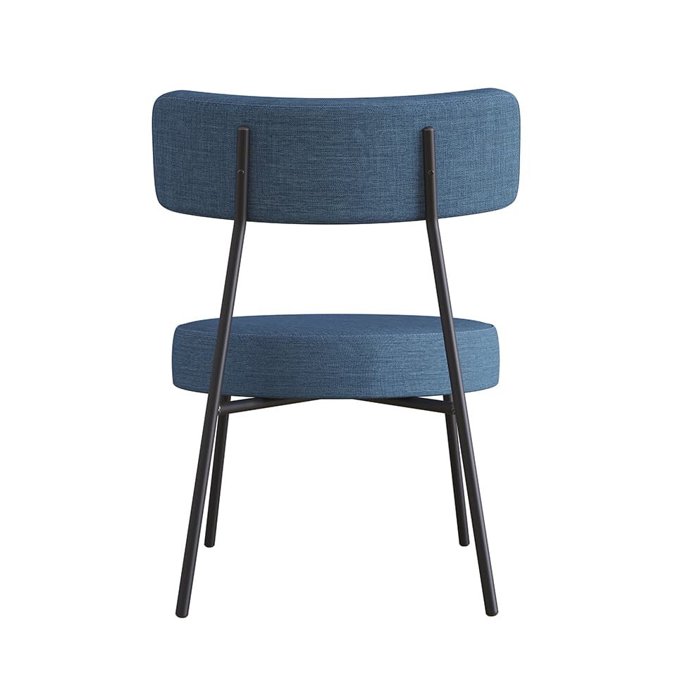 Poltrona Bock Linho Azul e Preta