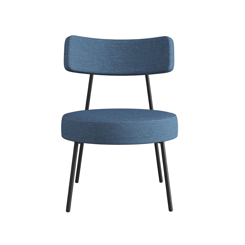 Poltrona Bock Linho Azul e Preta