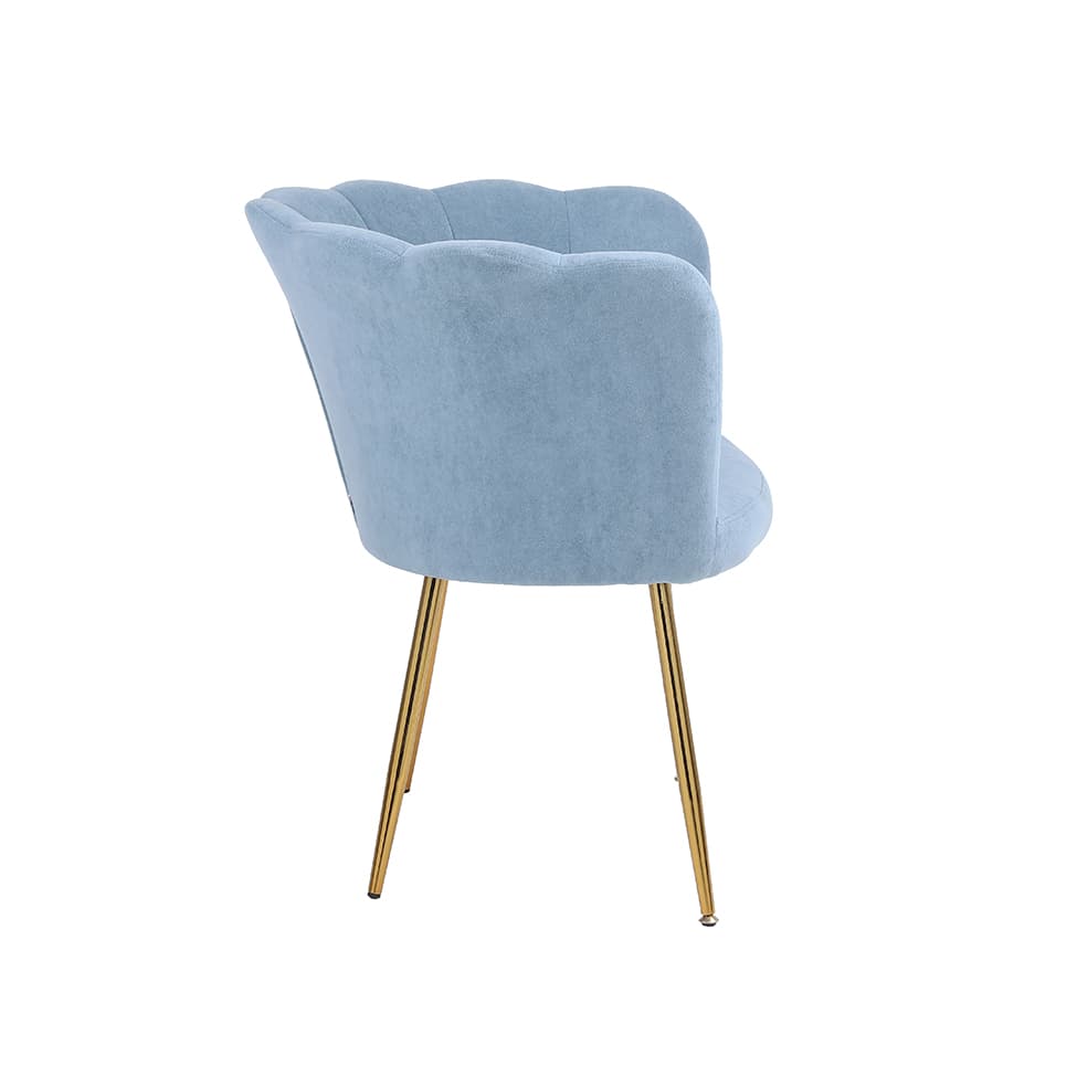 Poltrona Pétalas Aveludadas Eva Azul Claro