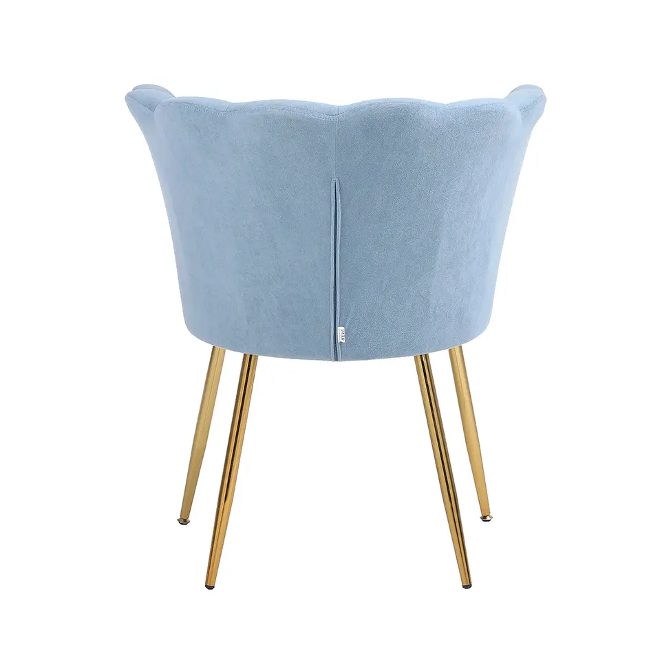 Poltrona Pétalas Aveludadas Eva Azul Claro