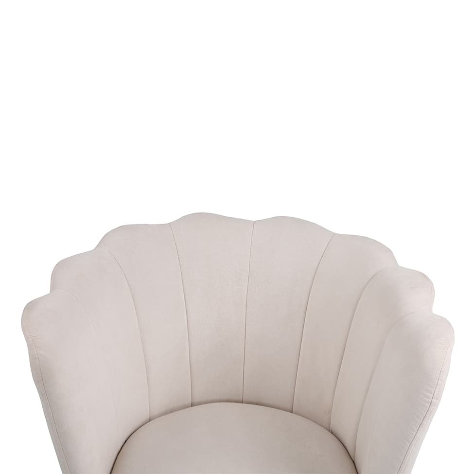 Poltrona Pétalas Aveludadas Eva Creme