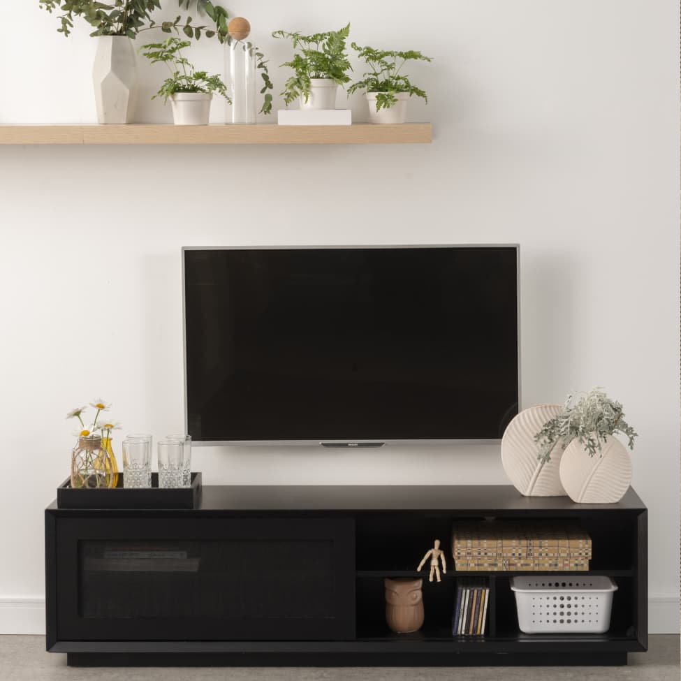 Rack Corumbá com Tela Preto 160 cm