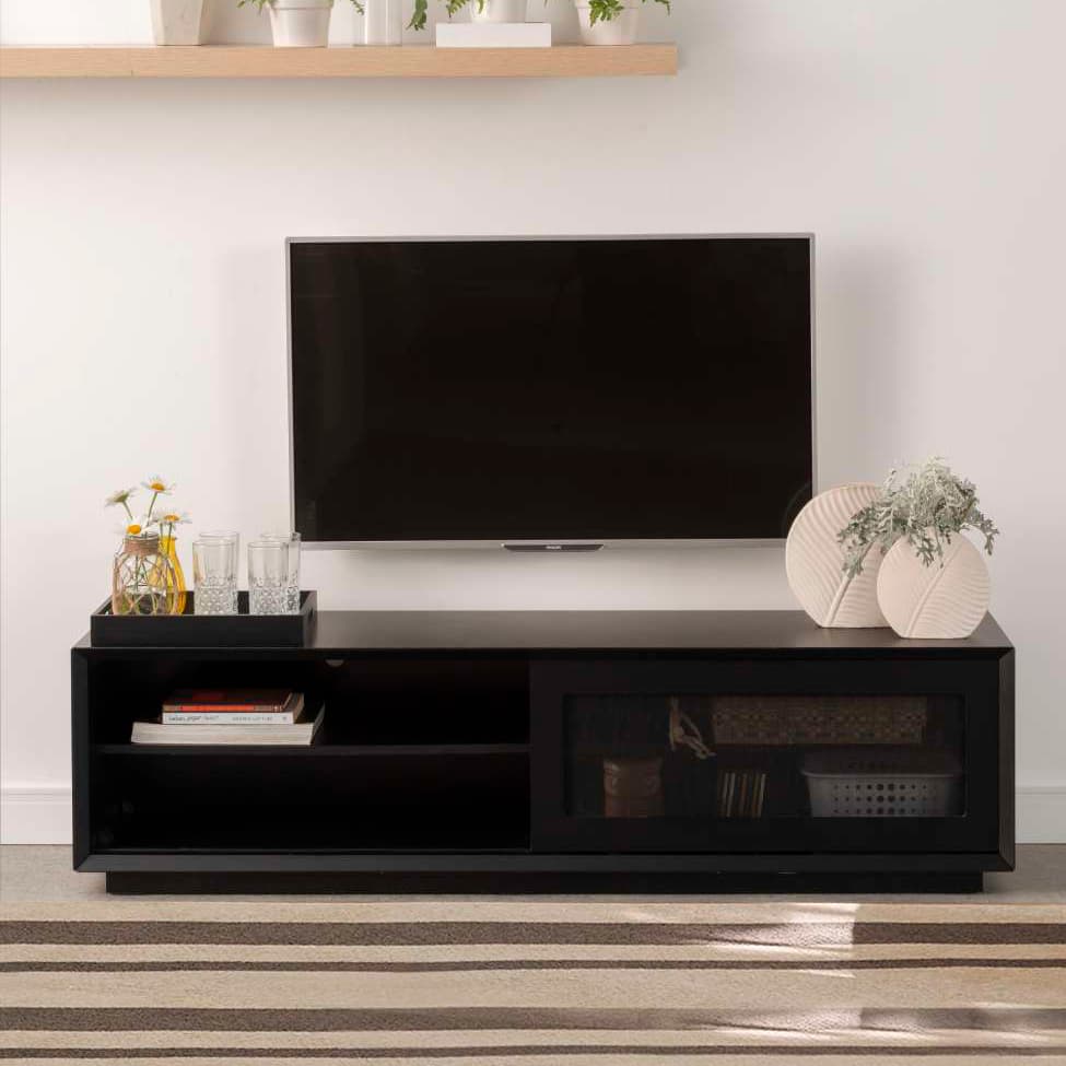 Rack Corumbá com Tela Preto 160 cm