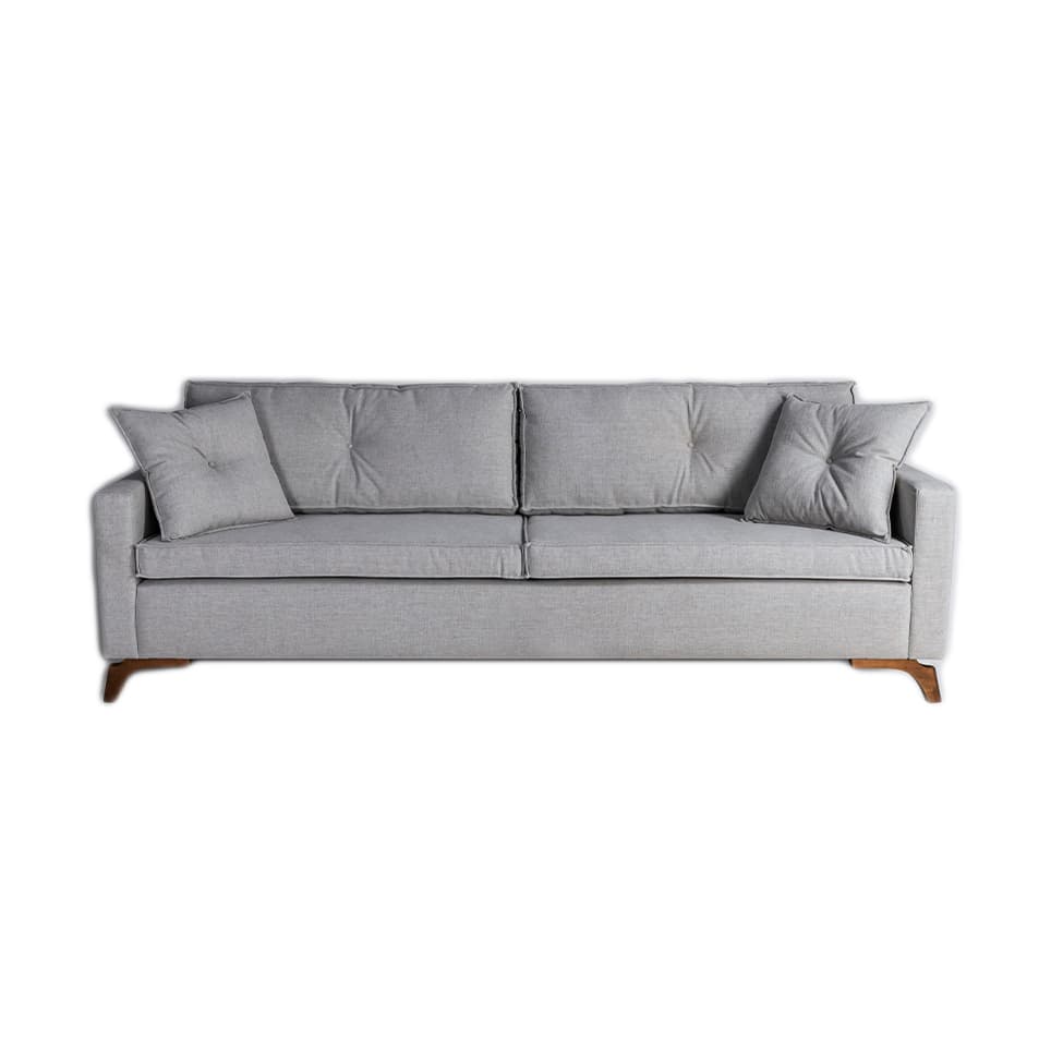 Sofá 3 Lugares Viena Linho Cinza 230 cm