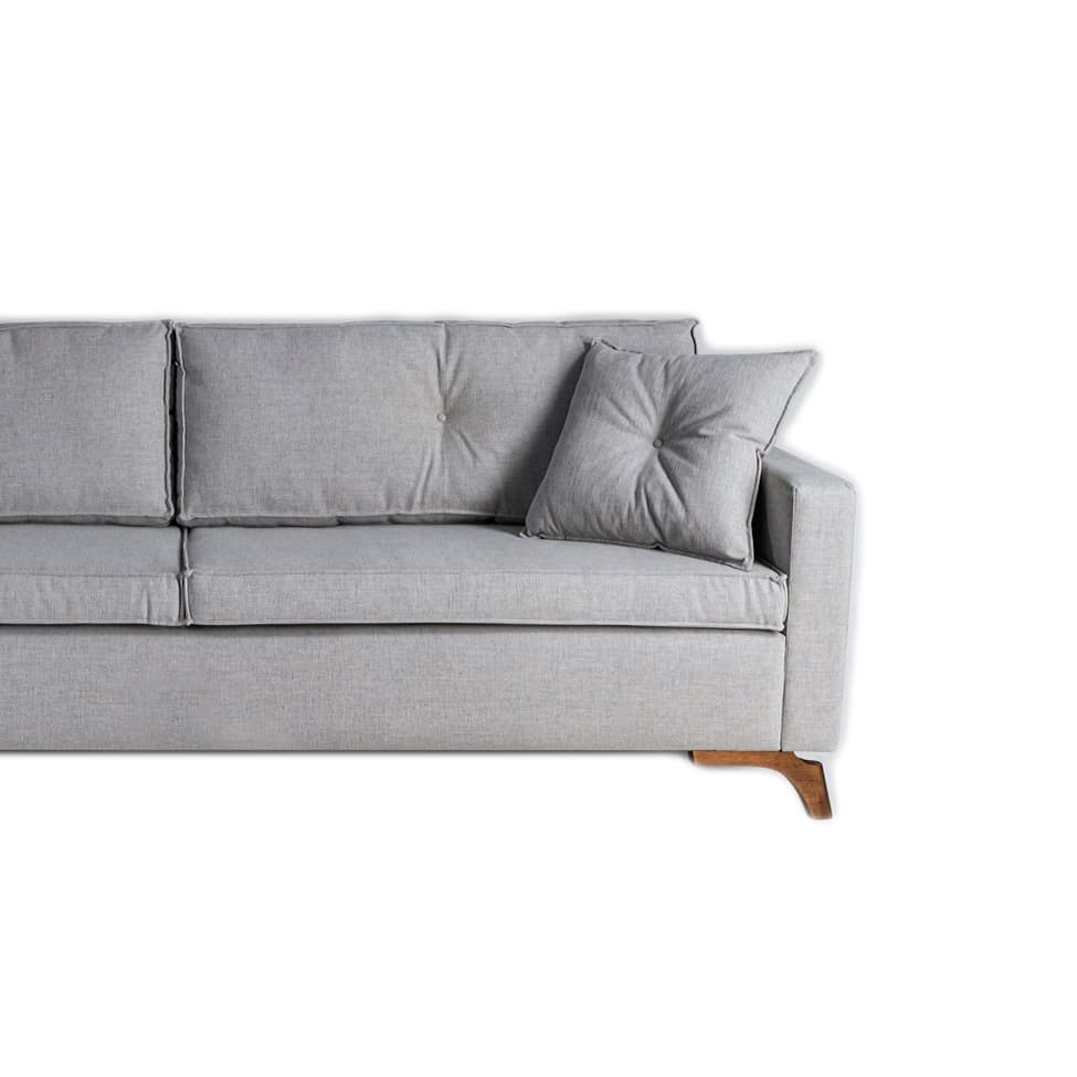 Sofá 3 Lugares Viena Linho Cinza 230 cm
