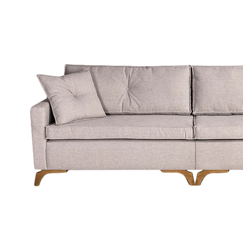 Sofá 4 Lugares Viena Linho Bege 250 cm