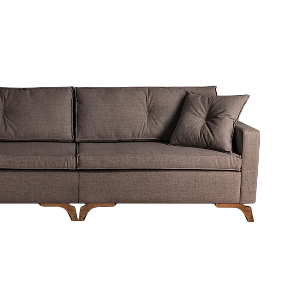 Sofá 4 Lugares Viena Veludo Marrom 250 cm