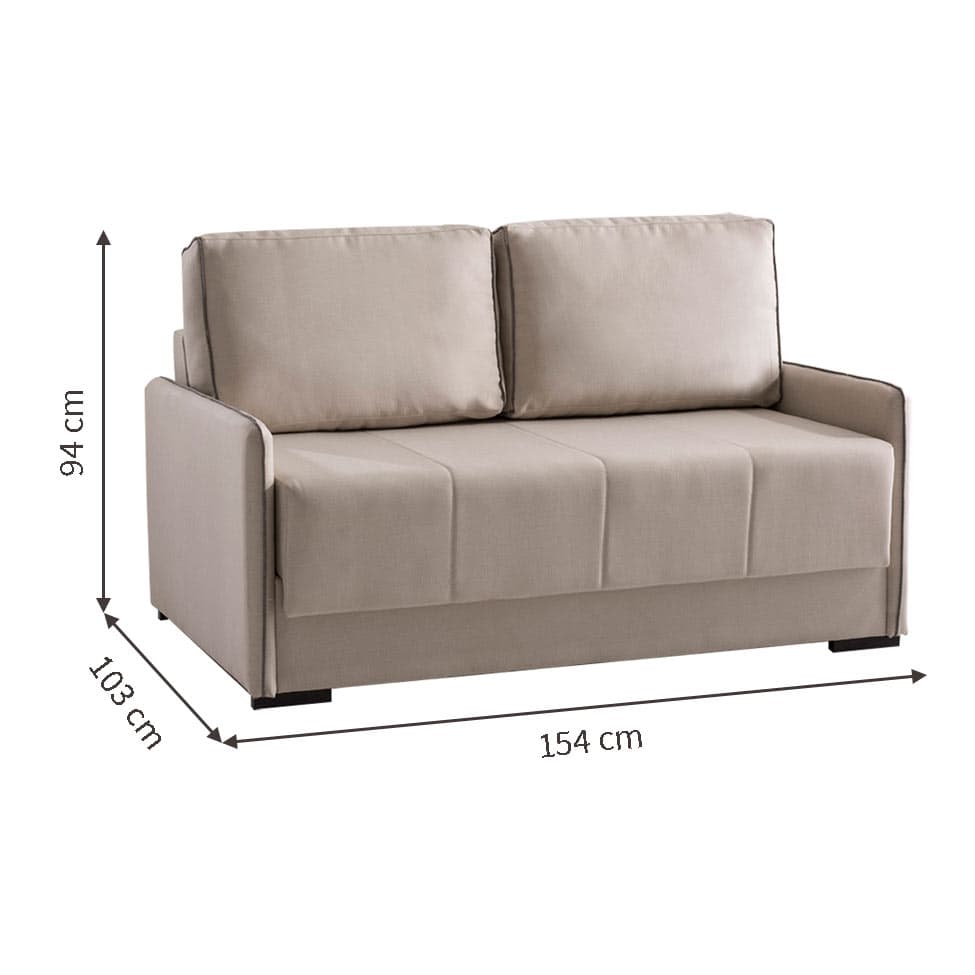 Sofá-Cama 2 Lugares Casal Isis Linho Bege