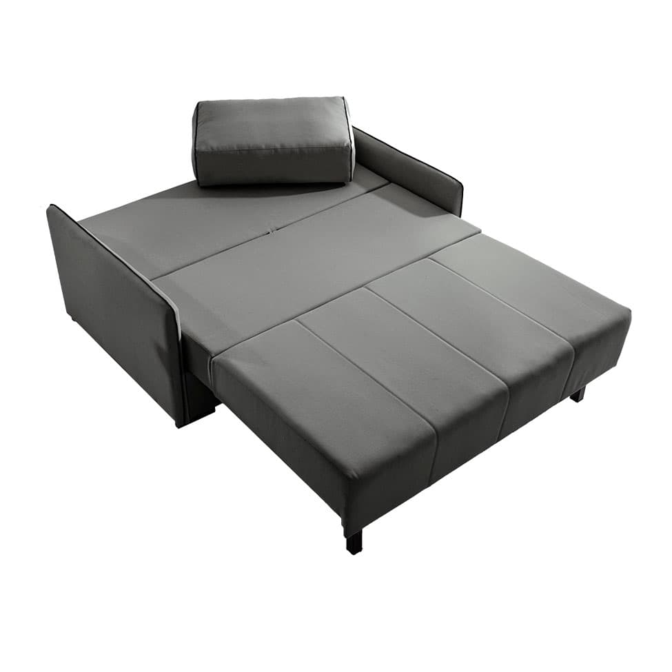 Sofá-Cama Casal 2 Lugares Isis Veludo Cinza