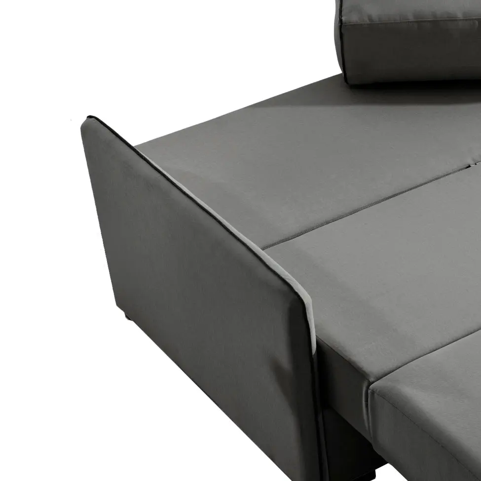 Sofá-Cama Casal 2 Lugares Isis Veludo Cinza