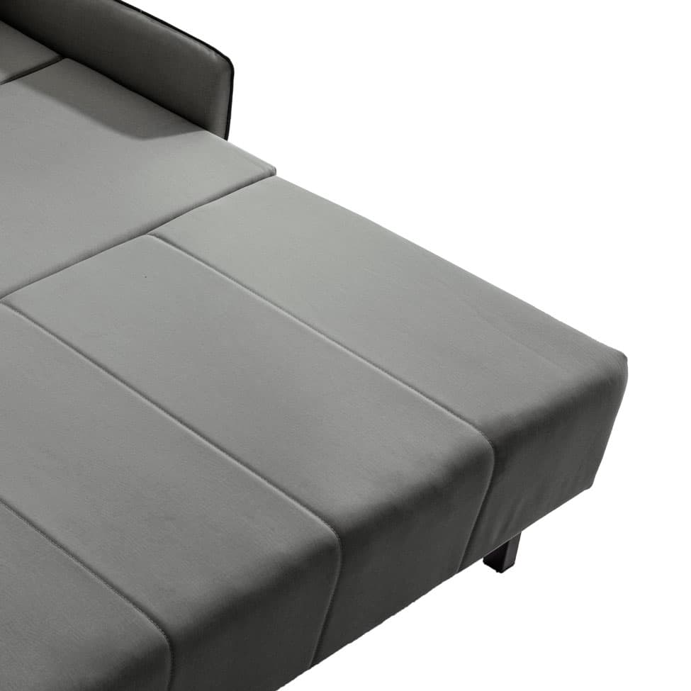 Sofá-Cama Casal 2 Lugares Isis Veludo Cinza