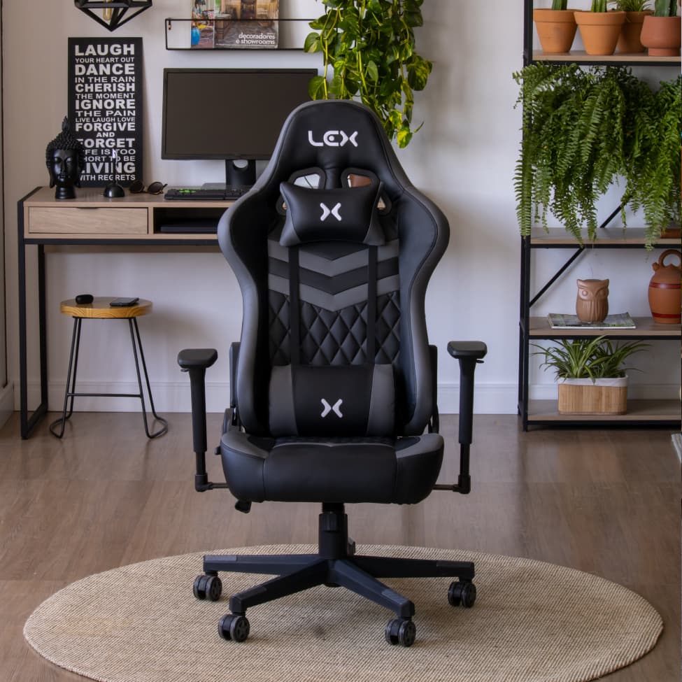 Cadeira Gamer Olympians Hades Preta e Cinza