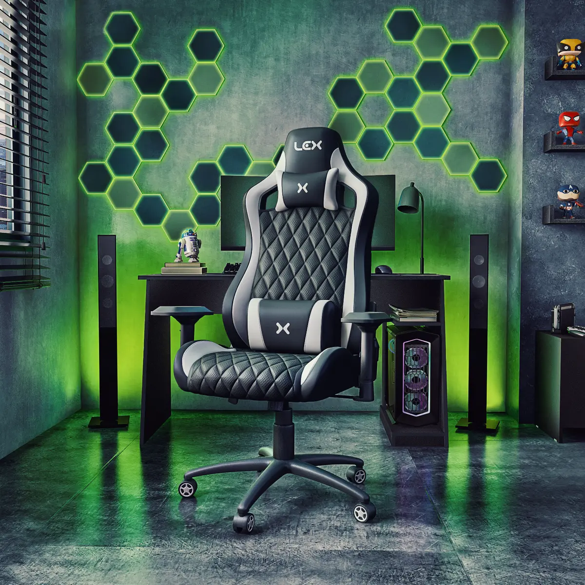 Cadeira Gamer Titans Atlas Preta e Branca
