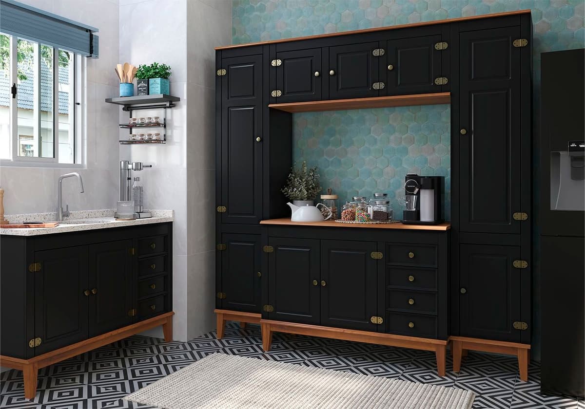Cozinha Modulada 5 peças - Preto