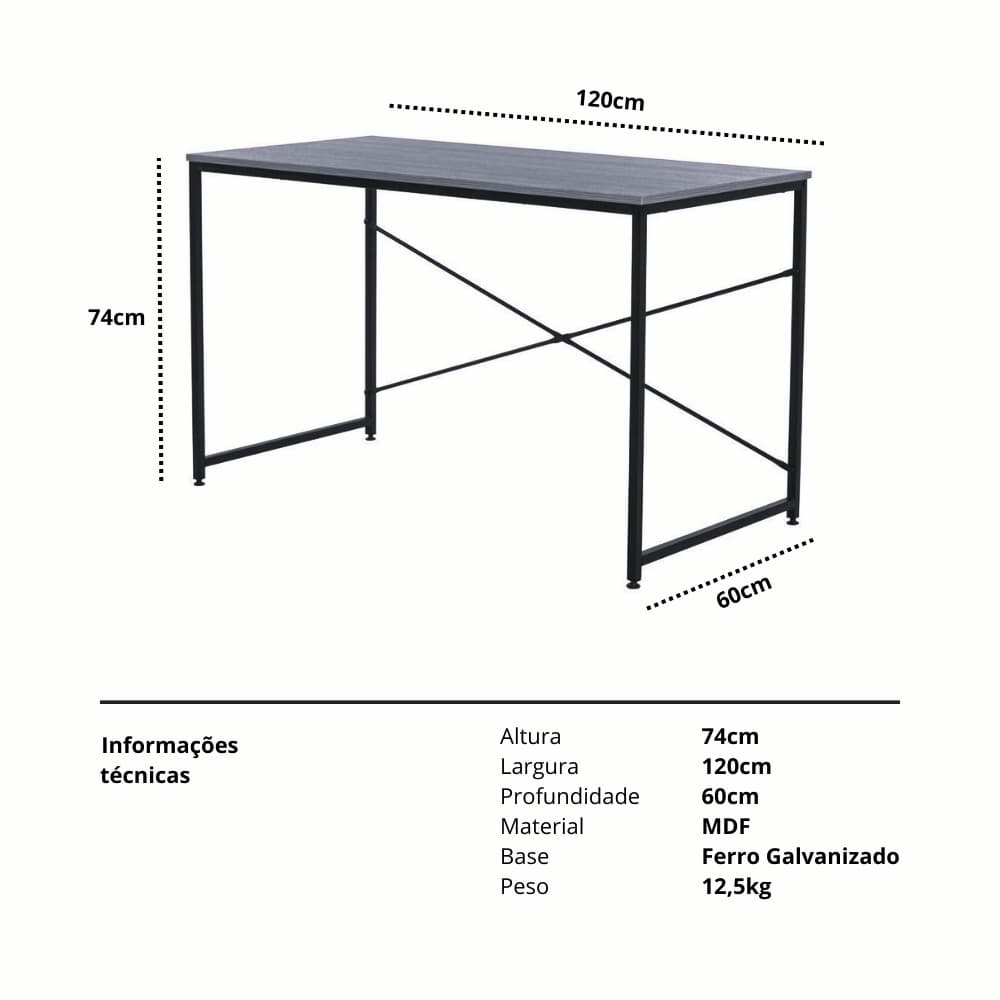 MESA ESCRIVANINHA OFFICE OLSO 120X60