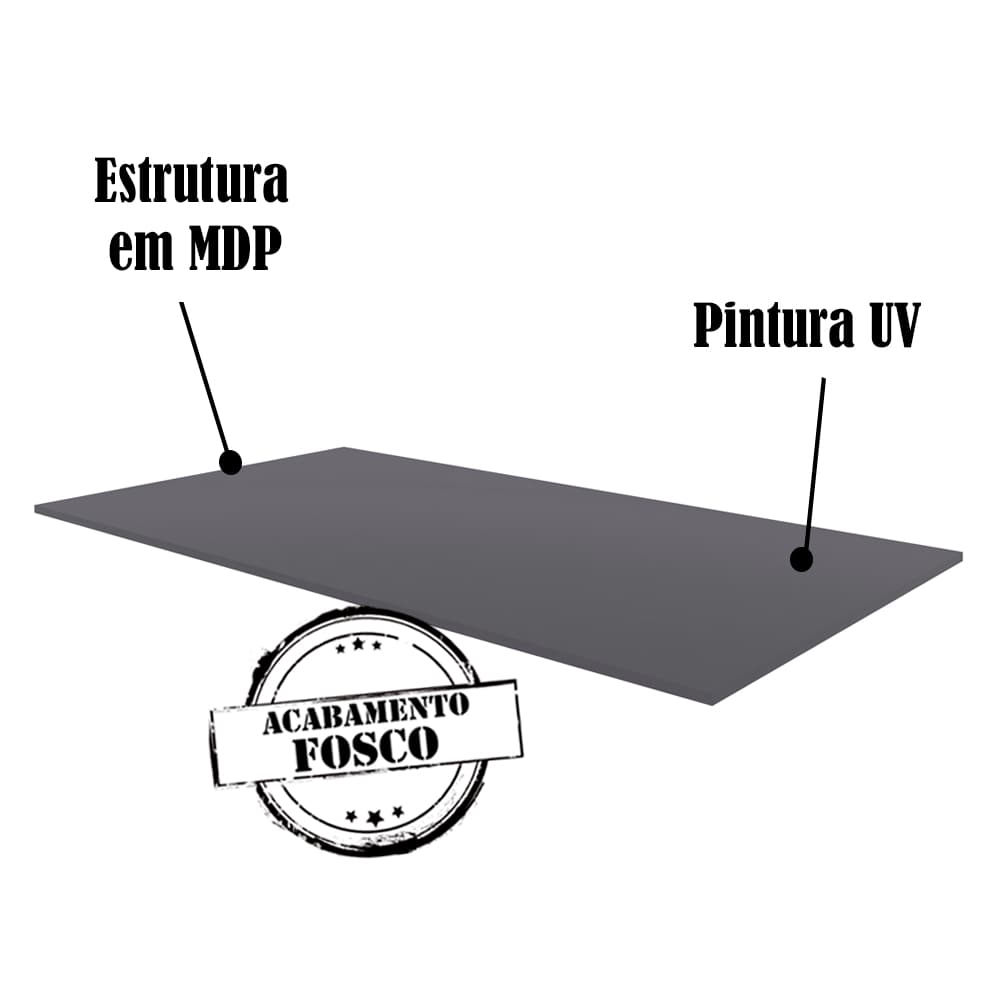 Tampo Para Balcao 150 cm Cinza REAJL
