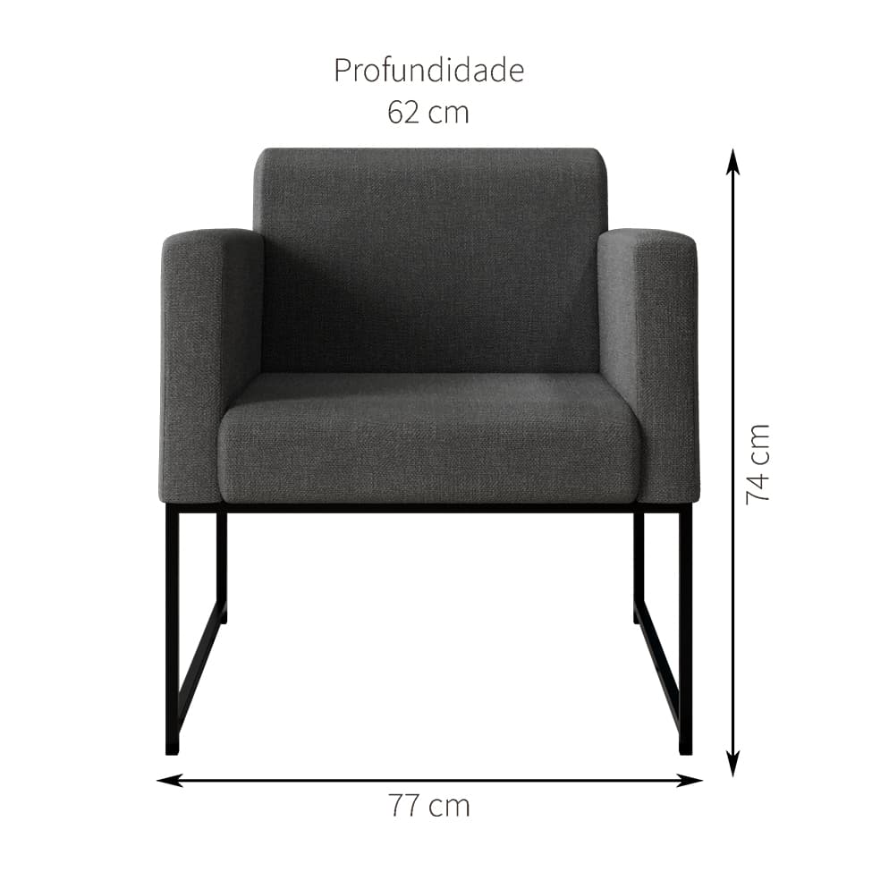 [OUTLET] Poltrona Sara Cinza